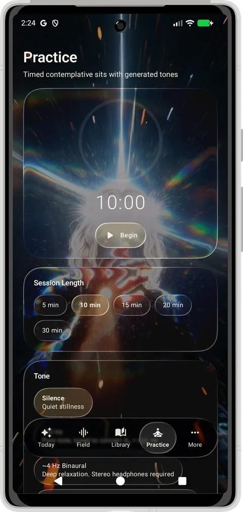 Rawaken Practice timer on a phone